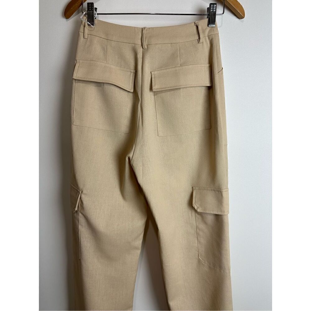 Tan Linen Cargo Pants - Picture 7 of 8